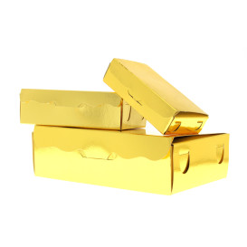 Box für Süßwaren und Konfekt gold 11x6,5x2,5cm (5 Einh.)