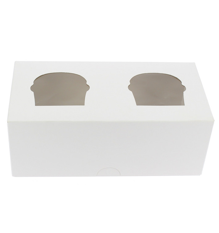 Cupcake Box für 2-Cupcake 19,5x10x7,5cm weiß 