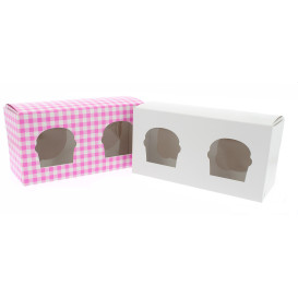 Cupcake Box für 2-Cupcake 19,5x10x7,5cm pink (20 Einh.)