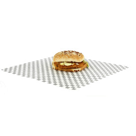 Wachspapier fettdicht für Burger Schwarz 31x31cm (4.000 Einh.)