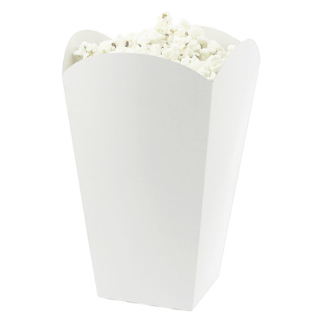 Medium Popcorn Box weiß 90gr. 7,8x10,5x18cm (25 Stück)