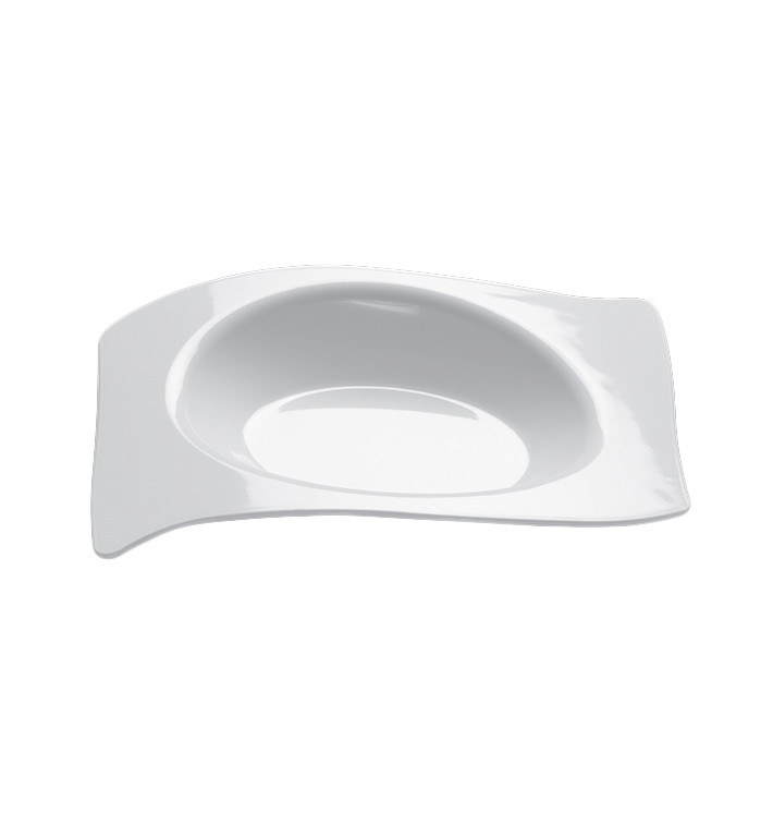 Plastikteller "Flat" weiß 8x6,6 cm (50 Stück)