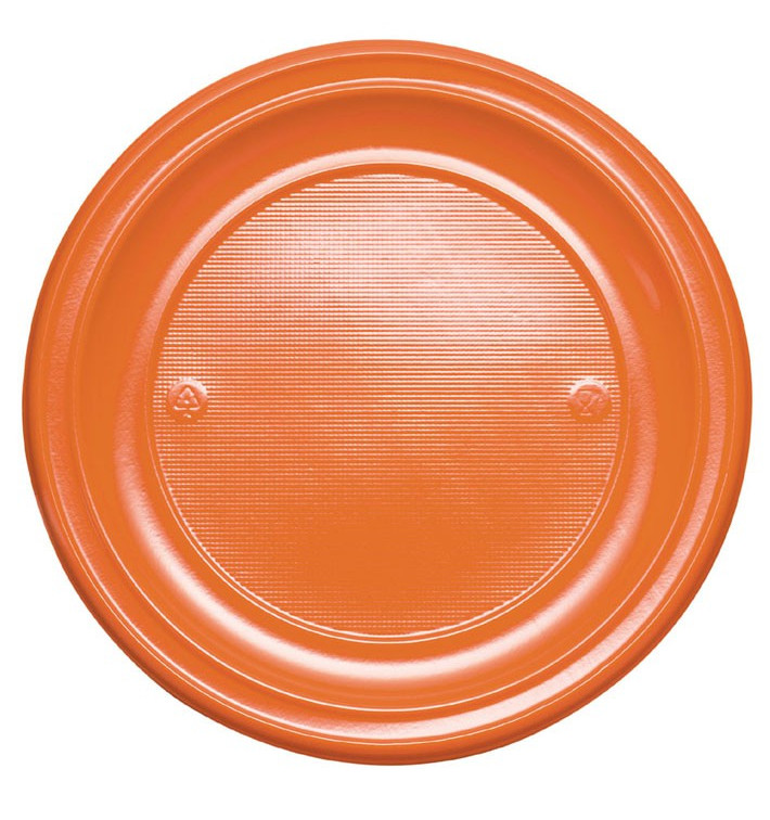 Plastikteller flach Orange PS 220mm (780 Stück)