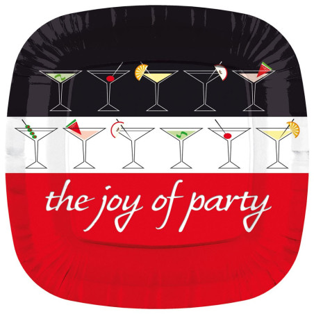 Pappteller flach ''Joy of Party'' 17cm (8 Stück)