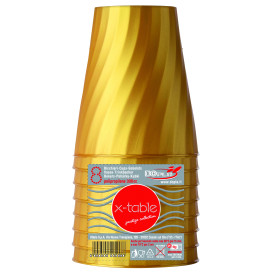 Plastikbecher Gold PP 320ml (8 Stück)