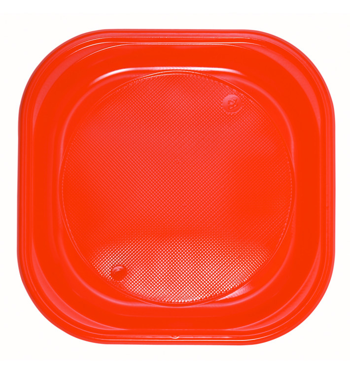 Plastikteller Platz PS flach Orange 200x200mm (30 Stück)