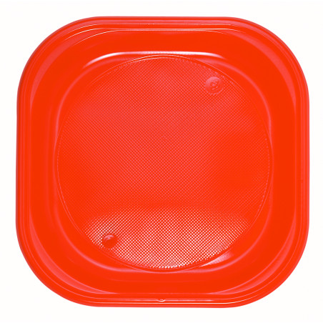 Wiederverwendbare PS Platz Flach Orange 200x200mm (25 Stück)