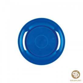 Plastikteller Flach Blau Mediterrannen Round PP Ø220mm (50 Stück) 