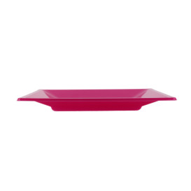 Viereckiger Plastikteller Flach Pink 170mm (25 Stück)