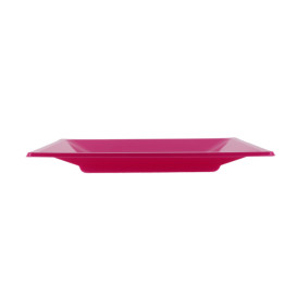 Viereckiger Plastikteller Flach Pink 170mm (5 Stück)