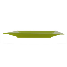 Plato de Plastico Llano Cuadrado Pistacho 230mm (3 Uds)