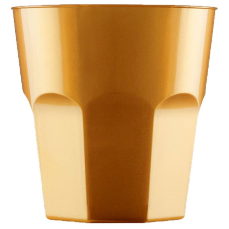 Plastikbecher für Cocktail Gold PS Ø73mm 220ml (50 Stück)