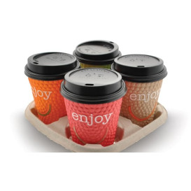 Kaffeebecher Wellpappe mit Dekor "Enjoy" 9 Oz/270 ml Ø8,0cm (1050 Stück)