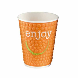 Kaffeebecher Wellpappe mit Dekor "Enjoy" 16 Oz/495 ml Ø9,0cm (28 Stück)