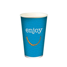 Kaltgetränkebecher mit Dekor "Enjoy" 16Oz/500ml Ø9,0cm (1.000 Stück)