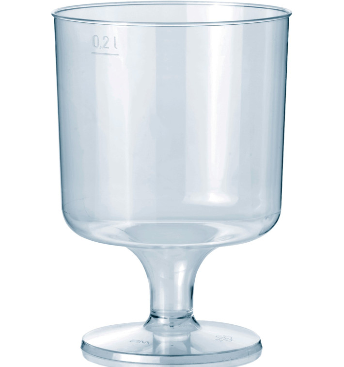 Glas aus Plastik mit Fuβ 200ml (10 Stück)