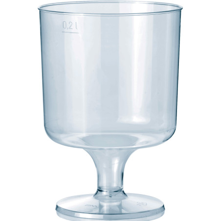 Glas aus Plastik mit Fuβ 200ml 1T (10 Stück)
