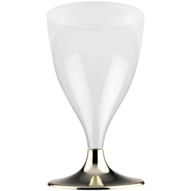 Glass aus Plastik für Wein Gold Chrom Fuß 200ml (20 Stück)