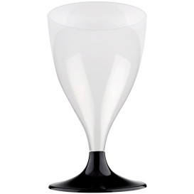 Glass aus Plastik für Wein Schwarz Fuß 200ml (20 Stück)