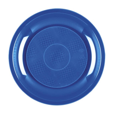 Wiederverwendbare harte Teller Blau Meerblau "Round" PP Ø18,5cm (25 Stück)