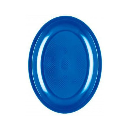 Plastiktablett Oval Meerblau Round PP 255mm (50 Stück)