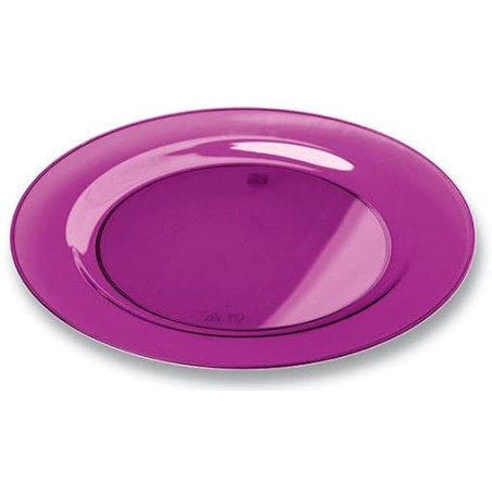 Plastikteller rund extra hart Aubergine 19cm (10 Stück)