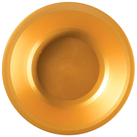 Wiederverwendbare harte Teller Rund Tief Gold "Round" PP Ø19,5cm (25 Stück)