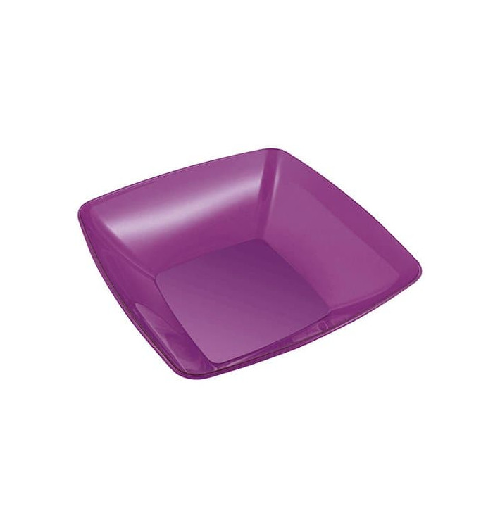 Viereckige Plastikschale aubergine 28x28cm (20 Stück)