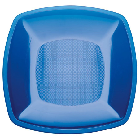 Plastikteller Flach Blau Transp. Square PS 180mm (300 Stück)