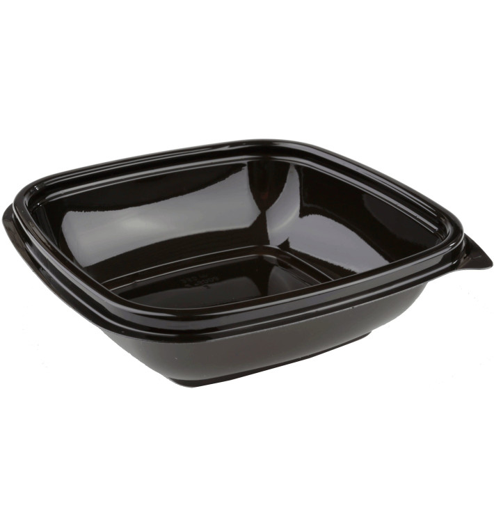 Plastikschale Viereckig Schwarz PET 250ml 125x125x40mm (50 Stück)