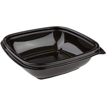 Plastikschale Viereckig Schwarz PET 250ml 125x125x40mm (50 Stück)