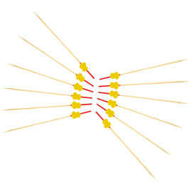 Bambusspieße "Guitarra" Gelb 120mm (5000 Stück)