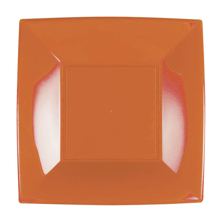 Wiederverwendbare harte Teller Flach Orange "Nice" PP 18cm (300 Stück)