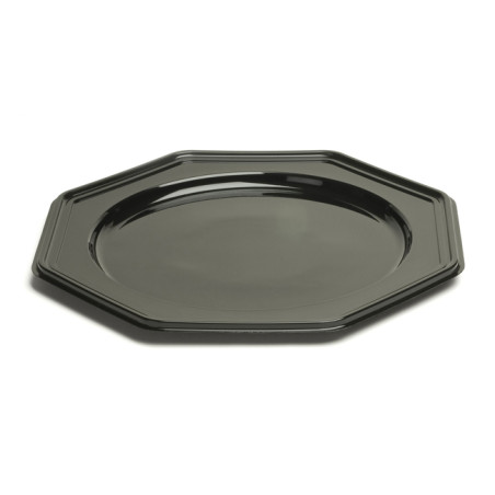 Platzteller achteckig schwarz 30cm (50 Stück)