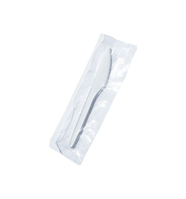 Plastikmesser weiß einzeln verpackt 170mm (1000 Stück)