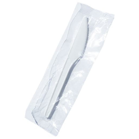 Plastikmesser weiß einzeln verpackt 170mm (100 Stück)
