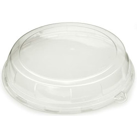 Plastikdeckel Transparent für Servierplatte rund 34x8cm (5 Stück)