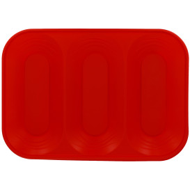 Plastiktablett Rot PP "X-Table" 3C 330x230mm (30 Stück)