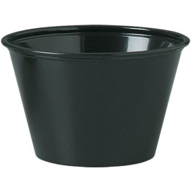 Dressingbecher Plastik PS für Soβen Schwarz 120ml Ø74mm (2500 Stück)