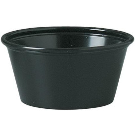 Dressingbecher Plastik PS für Soβen Schwarz 60ml Ø62mm (250 Stück)