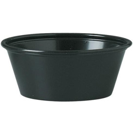 Dressingbecher Plastik PS für Soβen Schwarz 44ml Ø62mm (250 Stück)