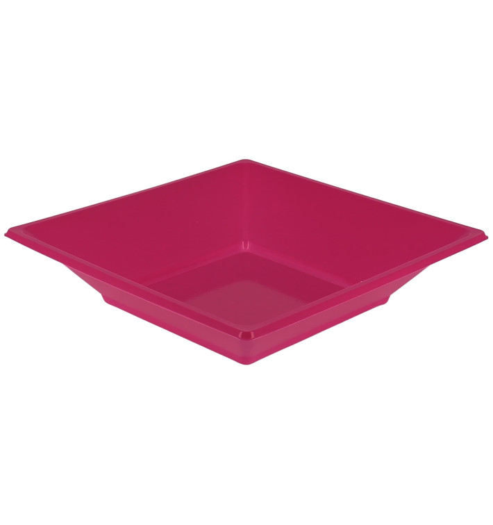 Viereckiger Plastikteller Tief Pink 170mm (300 Stück)