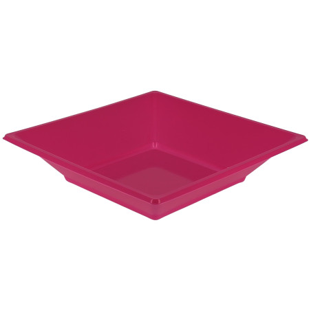 Viereckiger Plastikteller Tief Pink 17cm (300 Stück)