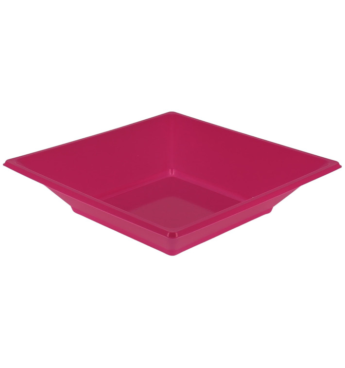 Viereckiger Plastikteller Tief Pink 170mm (750 Stück)