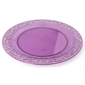 Plastikteller rund extra Stark "Mandala" Aubergine 19cm (88 Stück)