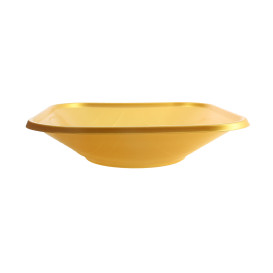 Viereckige Plastikschale PP "X-Table" Gold 180x180mm (120 Stück)