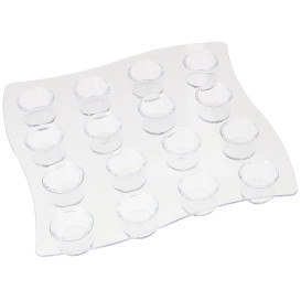 Plastiktablett für 16 Plastikbecher Tran. 35ml (2 Stück)