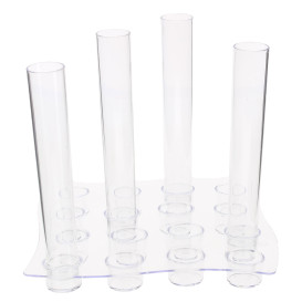 Plastiktablett für 16 Plastikbecher Tran. 35ml (2 Stück)