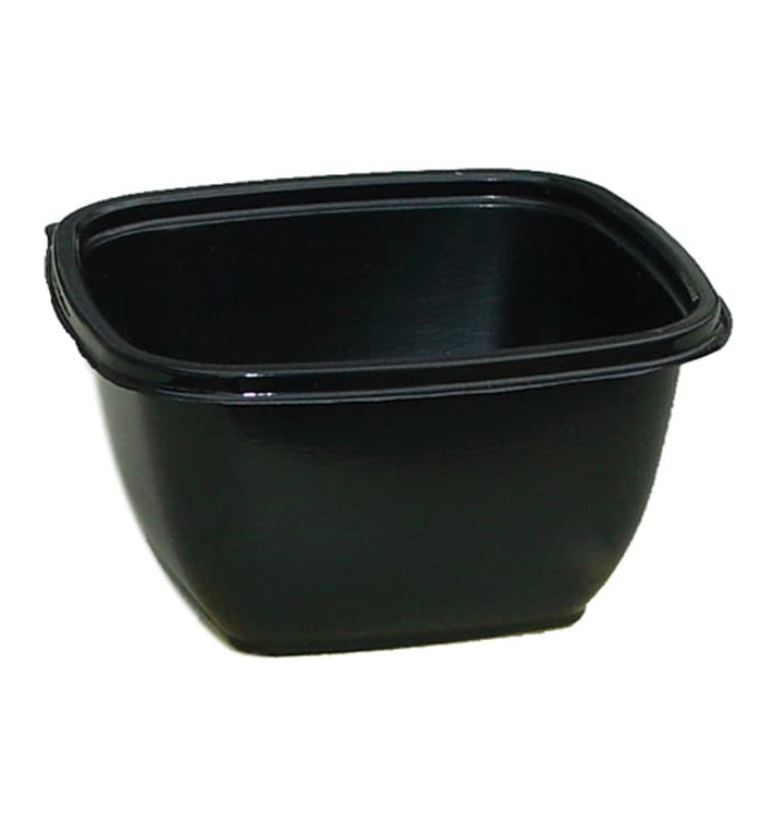 Plastikschale Viereckig Schwarz PET 375ml 125x125x50mm (50 Stück)