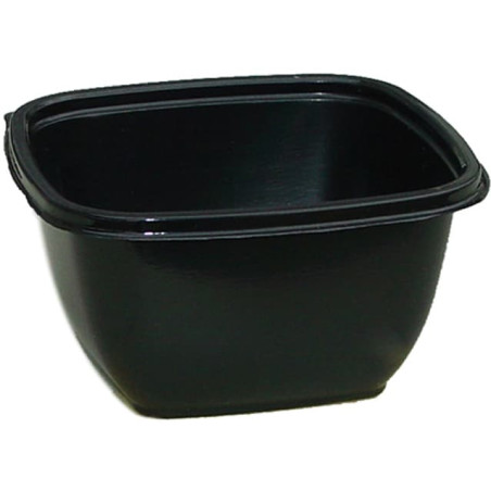 Plastikschale Viereckig Schwarz PET 375ml 125x125x50mm (50 Stück)